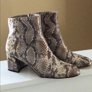 Snake skin print booties